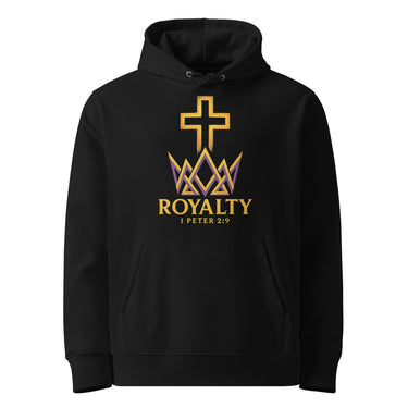 Black Royalty Christian hoodie – gold crown front print